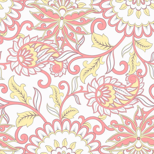 Paisley Dikişsiz Desen Batik Biçiminde Vintage Arkaplan — Stok Vektör