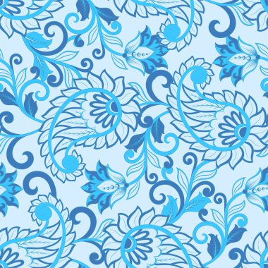 Paisley Süslü, pürüzsüz damaske arka planı. Vektör vintage deseni