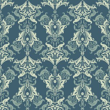 Damask Kusursuz Düzen. Çiçekli eski duvar kâğıdı