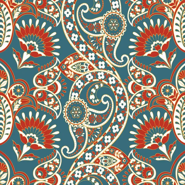 Ornate Floral Damask Background Vector Vintage Pattern — Stock Vector