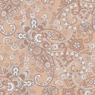Paisley dikişsiz desen. damasör vektör arkaplanı