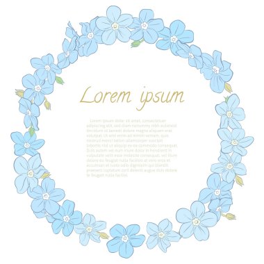 Çiçek çelenk el çekilmiş. Davetiyeler için kare kart tasarım düğün tarihi Kaydet.