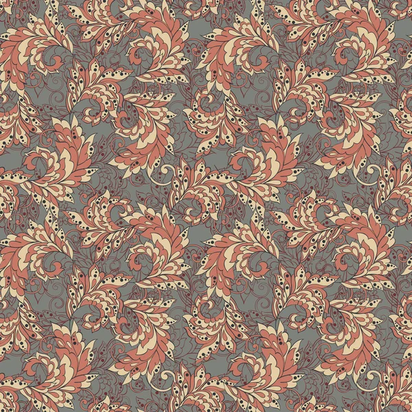 Florales Textil Paisley Nahtloses Vektormuster — Stockvektor