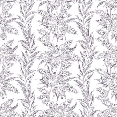 Hint tarzı çizgili çiçek seamless modeli.