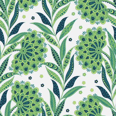 Folklorik Batik vektör süsü. Etnik Çiçeksiz desen