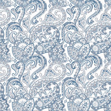 Paisley Çiçek Doğulu Etnik Düzen. Kusursuz Vektör Süslemesi