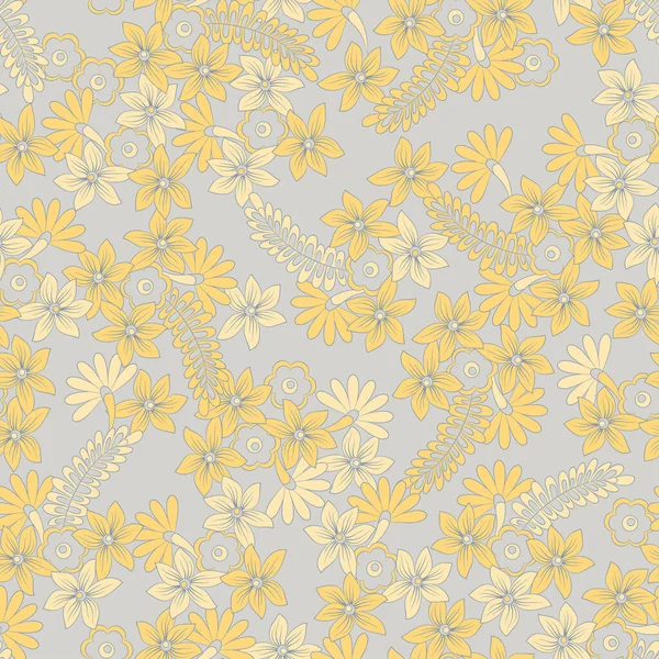 花のシームレスなパターン かわいいベクトル背景 — ストックベクタ