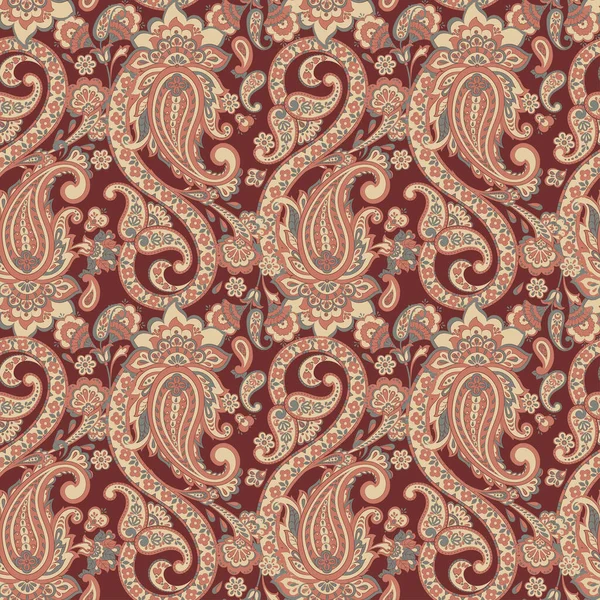 Ilustração Vetor Floral Sem Costura Com Padrão Paisley — Vetor de Stock