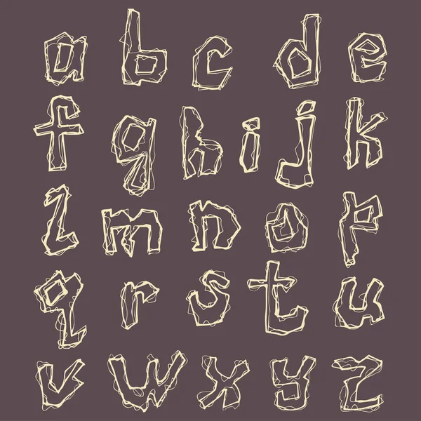 Letras Dibujadas Mano Del Alfabeto Latino — Vector de stock