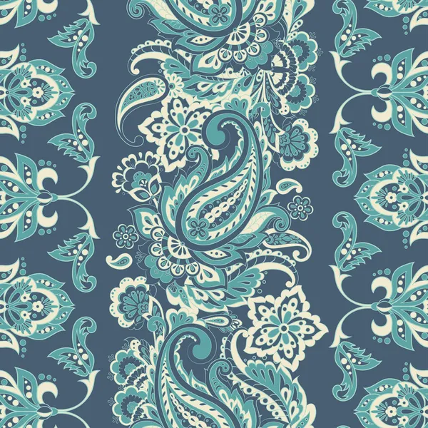 Paisley Nahtloses Textilmuster Asiatischen Batikstil — Stockvektor