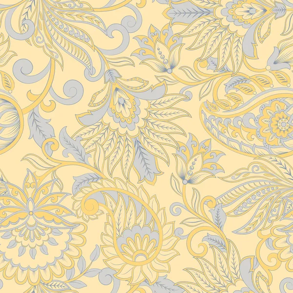 Patrón Sin Costuras Paisley Fondo Vintage Estilo Batik — Archivo Imágenes Vectoriales