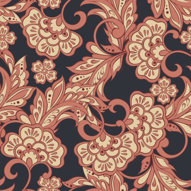 etnik çiçek seamless modeli