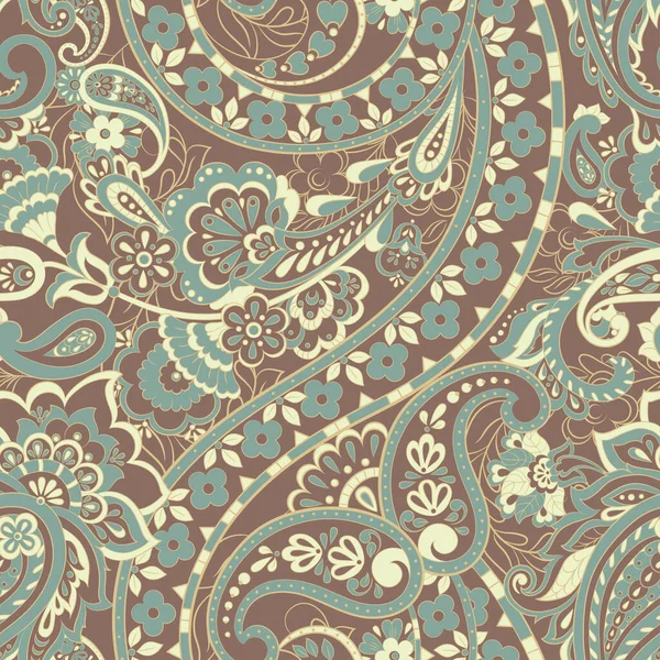 Nahtloses Paisley Muster Florale Vektorillustration — Stockvektor