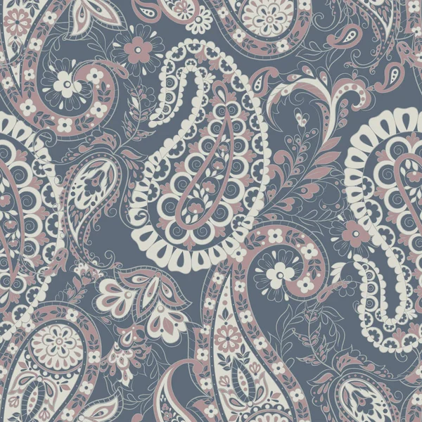 Patrón Paisley Fondo Textil Asiático Sin Costuras — Archivo Imágenes Vectoriales