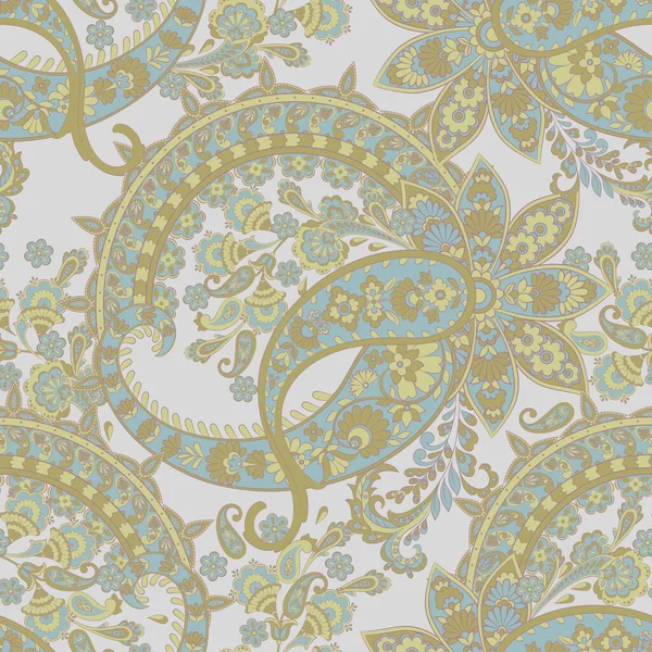 Paisley Patroon Naadloze Aziatische Textiel Achtergrond — Stockvector