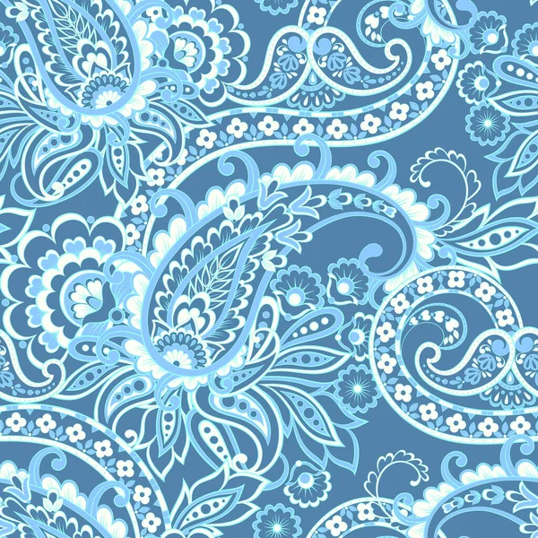 Sömlös Paisley Mönster Indiansk Stil Blommig Vektor Illustration — Stock vektor