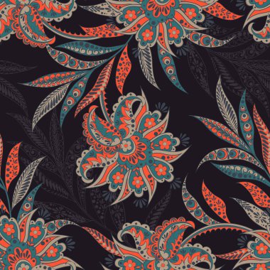 Hint batik tarzında klasik bir model. Çiçek vektör arkaplanı