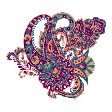 Ayrı bir desenli süs. Vektör illüstrasyonu