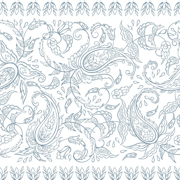 Naadloze Aziatische Textiel Achtergrond Paisley Patroon — Stockvector