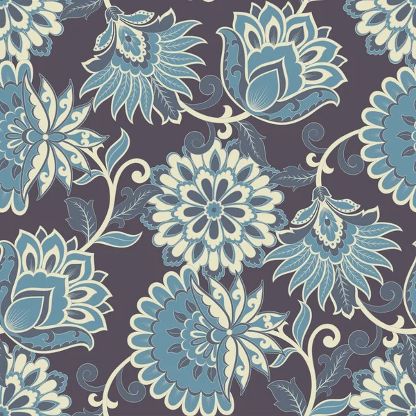 Padrão Sem Costura Floral Fundo Vintage Estilo Batik — Vetor de Stock