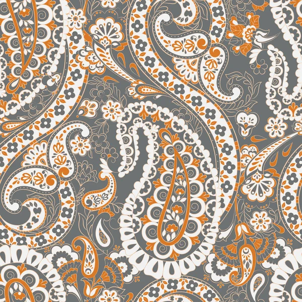 Paisley Modello Floreale Senza Cuciture Vettoriale Sfondo Vintage — Vettoriale Stock