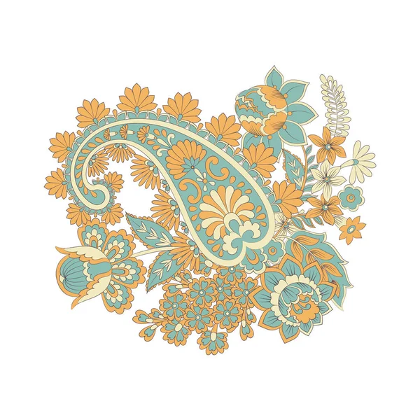 Ornement Paisley Damask Illustration Vectorielle Isolée — Image vectorielle