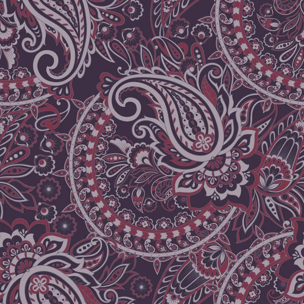Patrón Sin Costura Floral Con Ornamento Paisley — Archivo Imágenes Vectoriales