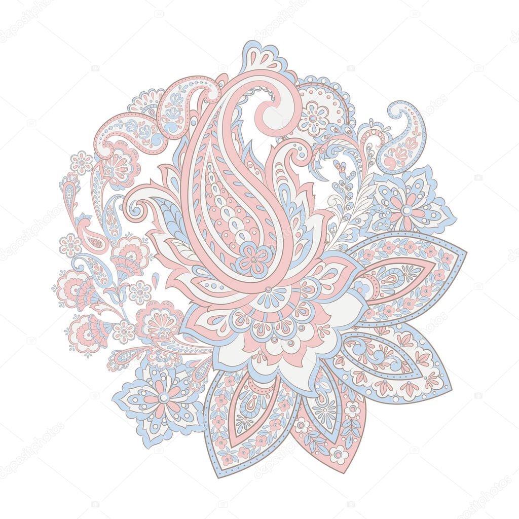 Paisley Damask ornament. Isolated Vector illustration