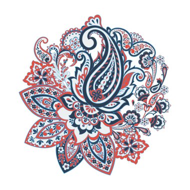 Paisley Damask süsü. İzole Vektör illüstrasyonu