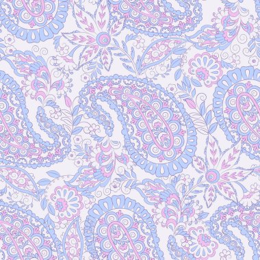 Damask desenli, pürüzsüz vektör deseni. Çiçek bağbozumu arka planı