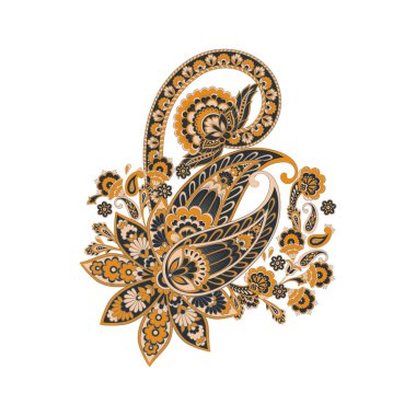 Vektör Pers Paisley yalıtılmış süsü