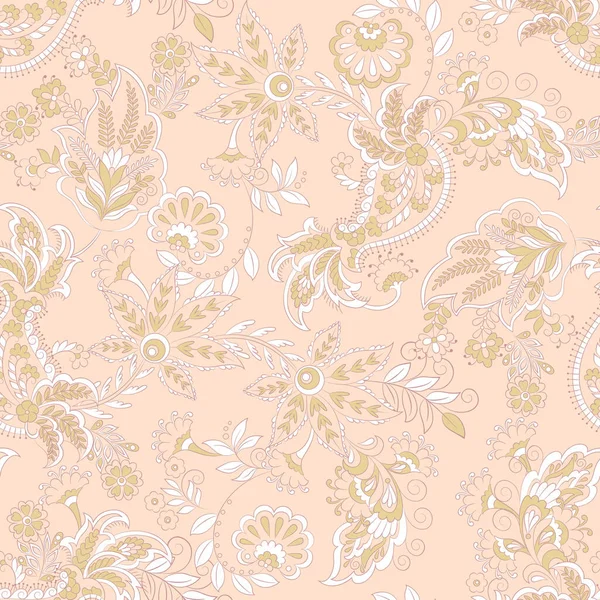 Vector Fondo Damasco Patrón Sin Costura Paisley — Vector de stock