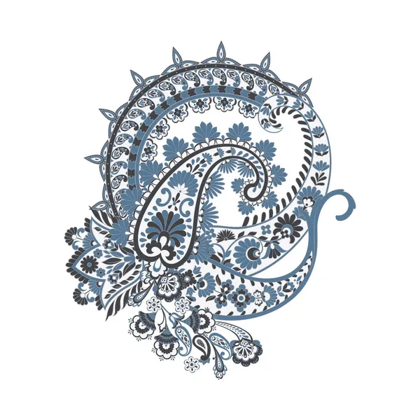 Σχέδιο Paisley Ινδικό Στυλ Εικονογράφηση Φορέα Floral — Διανυσματικό Αρχείο