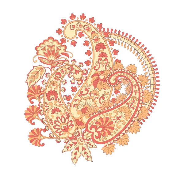 Floral Μοτίβο Paisley Στολίδι Εικονογράφηση Διανύσματος — Διανυσματικό Αρχείο