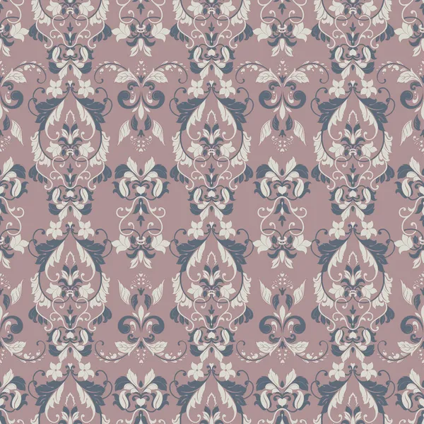 シームレスなヴィンテージベクトルの背景 ベクトル花壁紙バロック様式のパターン — ストックベクタ