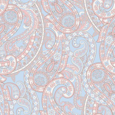 Damask desenli, pürüzsüz vektör deseni. Çiçek bağbozumu arka planı