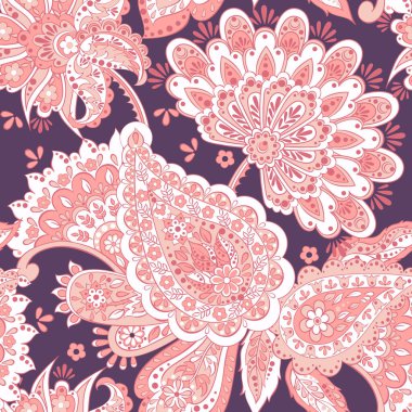 Hint tarzında çiçekli desensiz desenler. Çiçek vektör arkaplanı