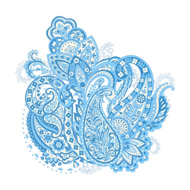 Etnik çiçekler ve desenli vektör deseni. Çiçeksel vintage illüstrasyon