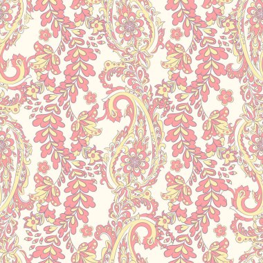 Paisley dikişsiz çiçek deseni. Damask vintage arkaplanı