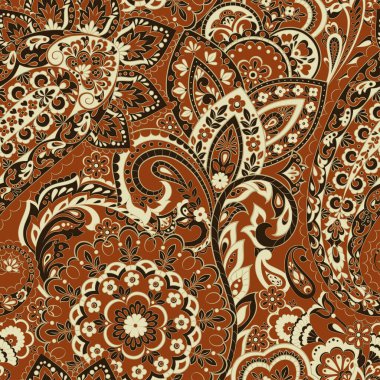 Paisley dikişsiz Kızılderili deseni. Etnik vektör arkaplanı