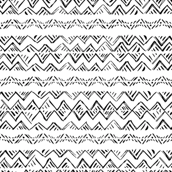Vector Seamless Pattern Hand Drawn Monochrome Background — Stock Vector