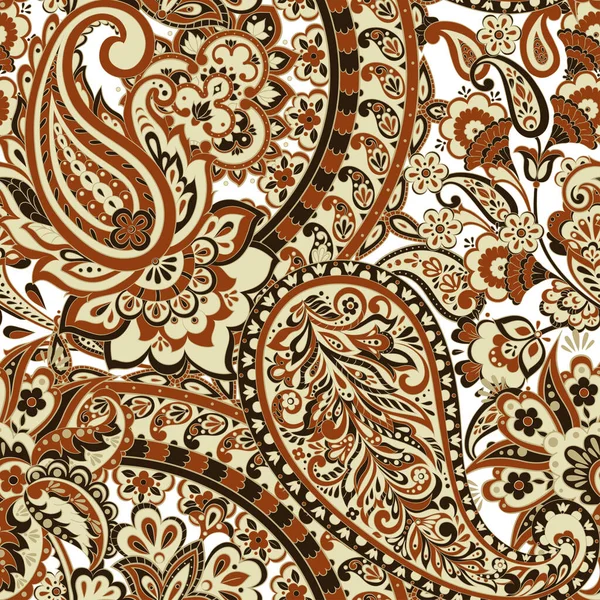 Sömlöst Mönster Med Paisley Prydnad Vektorillustration Asiatisk Textilstil — Stock vektor