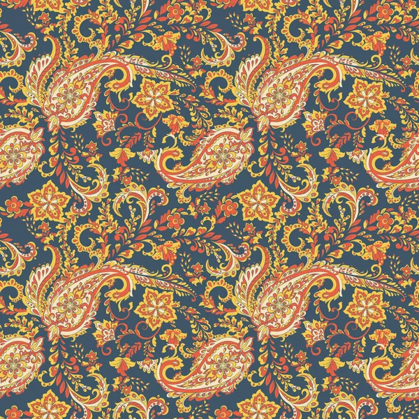 Paisley Sömlös Vektor Mönster Batik Stil Bakgrund — Stock vektor