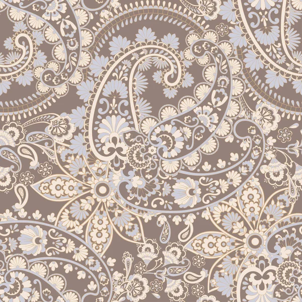 Indisches Teppich Paisley Ornamentmuster Vektor Nahtlose Illustration — Stockvektor