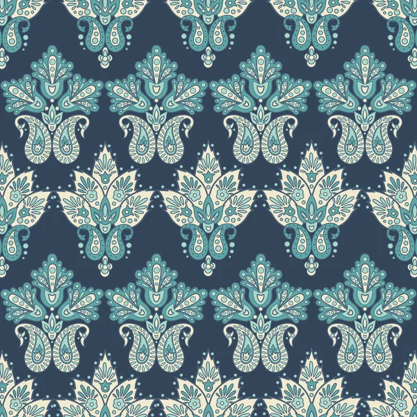 Patrón Sin Costura Paisley Floral Ilustración Vectorial Estilo Textil Asiático — Vector de stock