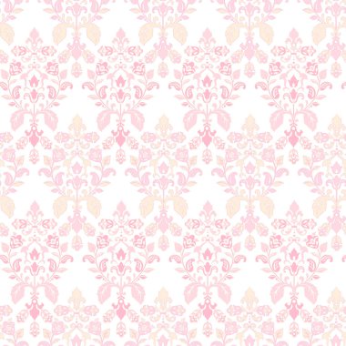 Vektör desenli parmak izi. Damask Kusursuz bağbozumu. Duvar kağıdı, kumaş, davetiye için kullanılabilir