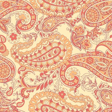 Paisley deseni. Kusursuz Asya Tekstil Arkaplanı