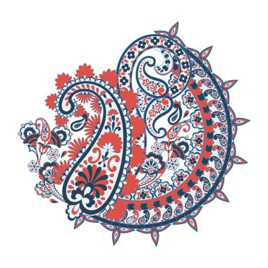 Şal desenli izole desen. damasyon vektör çizimi