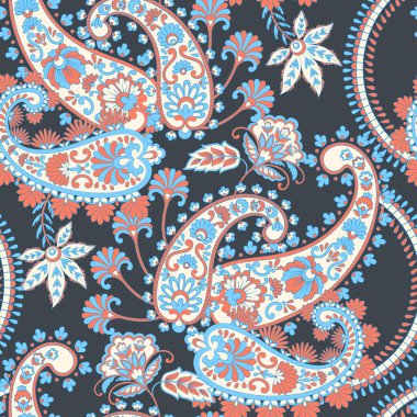 Paisley dikişsiz desen. Batik biçiminde vintage arkaplan