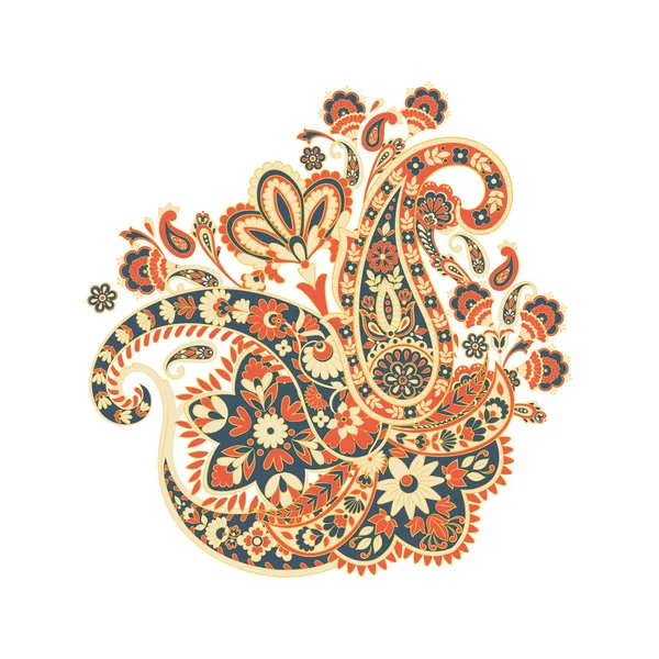 Квітковий Орнамент Пейслі Векторні Ілюстрації Азіатському Текстильному Стилі — стоковий вектор